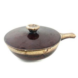 MCM McCory BROWN DRIP  Stamped Coffee  Handle Covered 8" Round Casserole Dish